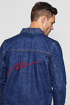 Boohoo Man Embroidery Denim Jacket