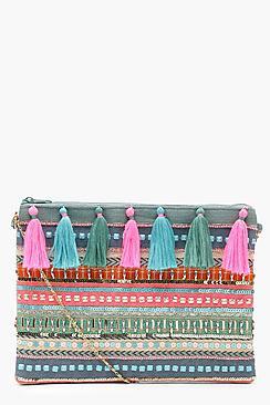 Boohoo Hannah Bead & Tassel Cross Body