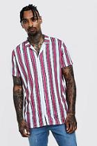 Boohoo Vertical Stripe Short Sleeve Shirt