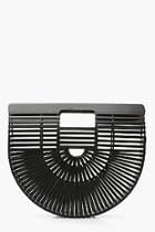Boohoo Wooden Structured Grab Bag - Small