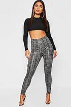Boohoo Tartan Check Metallic Leggings