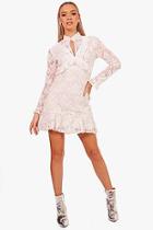 Boohoo Boutique Ray Peplum Hem Lace Bodycon Dress