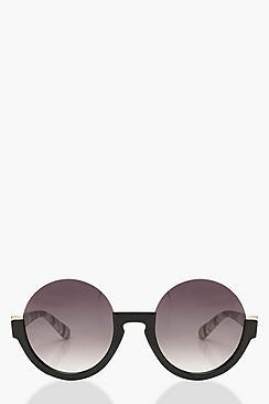 Boohoo Black Marble Cut Out Sunglasses