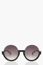 Boohoo Black Marble Cut Out Sunglasses