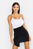 Boohoo Self Belt Asymmetric Skirt