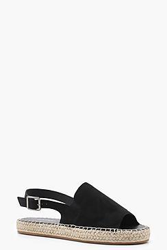 Boohoo Megan Espadrille Peeptoe Slingback Sandals