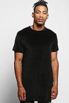 Boohoo Longline Velour T-shirt With Side Zips