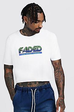Boohoo Loose Fit Cropped T-shirt With Faded Graphic