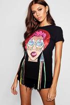 Boohoo Maria Face T-shirt