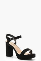 Boohoo Extra Wide Fit Platform Two Part Heels