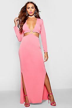 Boohoo Paris Hilton Ring Detail Maxi Dress