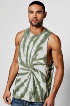 Boohoo Tie Dye Sleeveless T Shirt Khaki