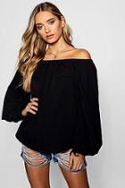 Boohoo Aria Double Pocket Off Shoulder Top