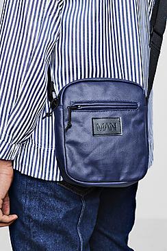 Boohoo Waxed Canvas Man Emboss Messenger