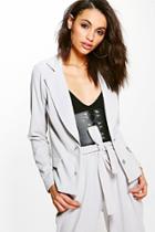 Boohoo Laura Double Breasted Blazer Silver