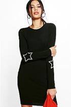 Boohoo Dorris Placement Star Print Bodycon Dress