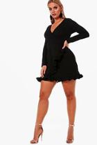Boohoo Plus Hattie Tie Front Strappy Bodycon Dress