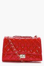 Boohoo Rosie Patent Quilted Cross Body Bag