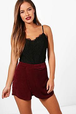 Boohoo Petite Lucy Wrap Slinky Skort