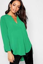 Boohoo V Detail Longline Blouse