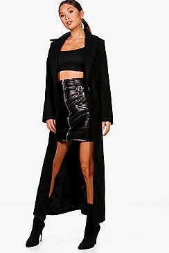 Boohoo Maria Longline Wool Look Coat