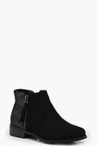 Boohoo Katie Glitter Back Zip Side Chelsea Boot