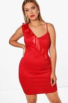 Boohoo Plus Lucy Frill Detail Bodycon Dress