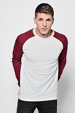 Boohoo Raglan T-shirt With Piping