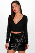 Boohoo Isobel Cross Front Cropped Jumper