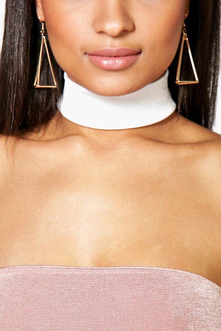 Boohoo Layla Slinky Shimmer Wide Choker Cream