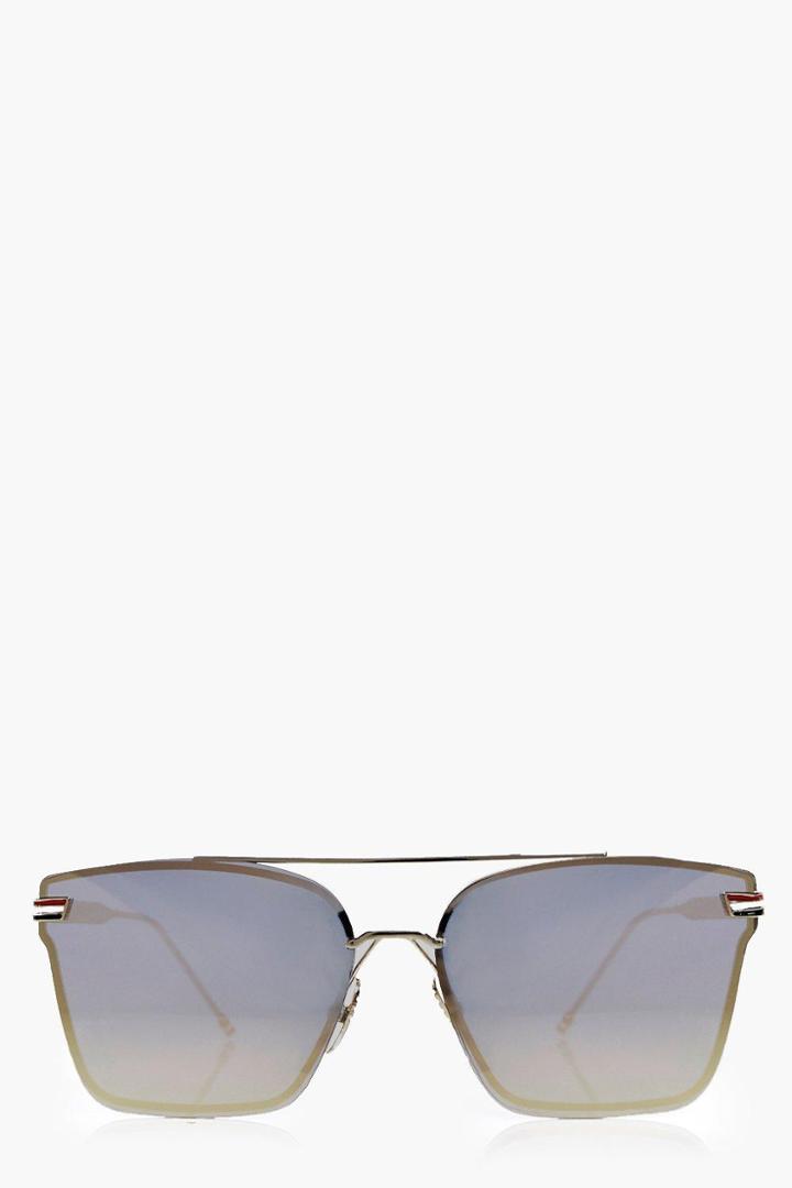 Boohoo Lauren Ombre Lense Oversized Sunglasses Gold