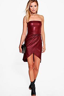 Boohoo Danielle Bandeau Wrap Midi Dress