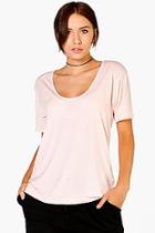 Boohoo Lucy Extreme Scoop Oversized Slub T-shirt