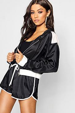 Boohoo Zip Through Shell Suit Jacket