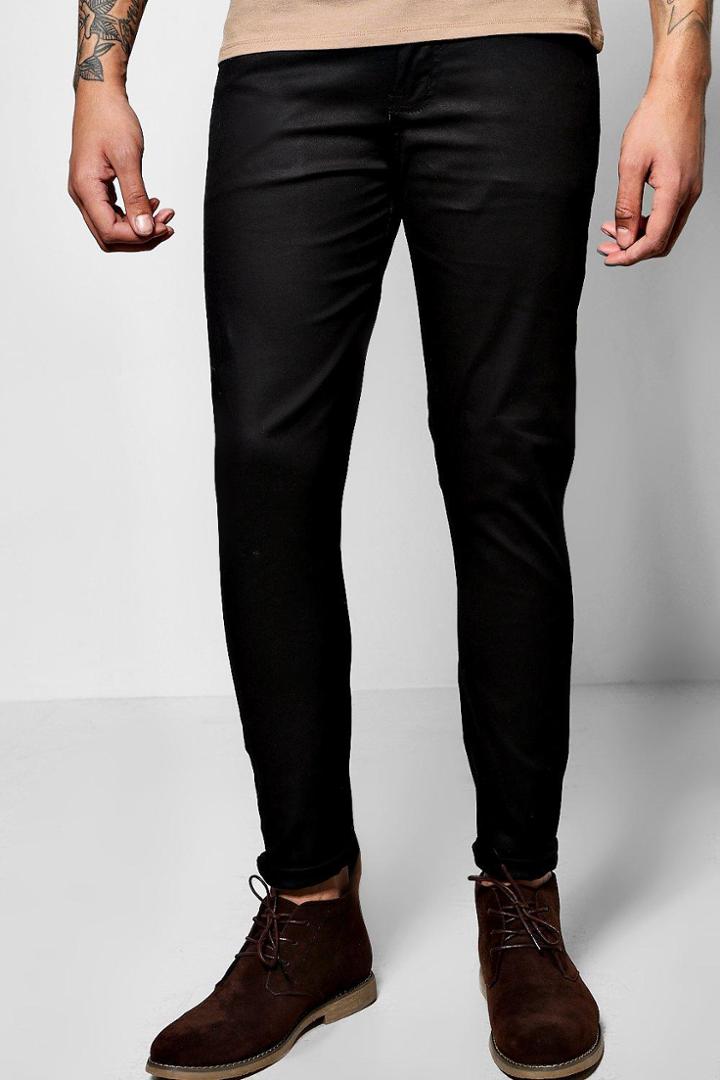 Boohoo Skinny Stretch Chino Trouser Black