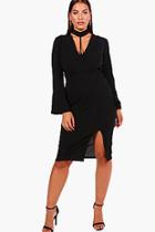 Boohoo Plus Louise Choker Strap Detail Wrap Dress