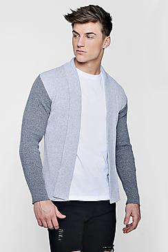 Boohoo Colour Block Edge To Edge Cardigan