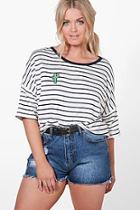 Boohoo Plus Sasha Striped Cactus T-shirt