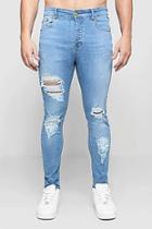 Boohoo Skinny Fit Jeans With All Over Rips