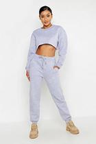 Boohoo Cropped Sweat & Jogger Tracksuit