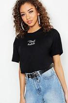 Boohoo Tall Bad Habits Pocket Slogan T-shirt