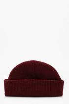 Boohoo Ribbed Knit Short Fit Beanie With Turn Up