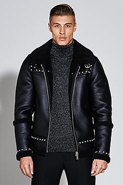 Boohoo Premium Faux Leather Harrington Jacket