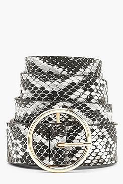 Boohoo Faux Snake Circle Ring Belt
