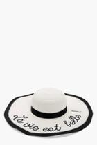 Boohoo Sally Slogan Summer Floppy Hat White
