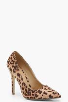 Boohoo Wide Fit Leopard Court Shoes