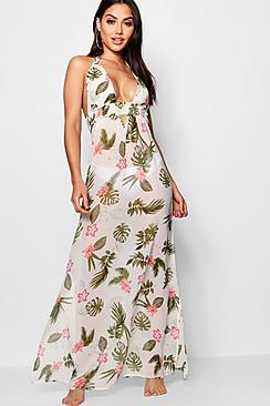 Boohoo Peyton Tropical Maxi Beach Dress