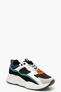 Boohoo Contrast Strip Chunky Sole Sneakers