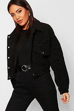 Boohoo Quilted Trucker Jacket