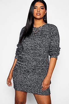 Boohoo Plus Marl Jumper Dress